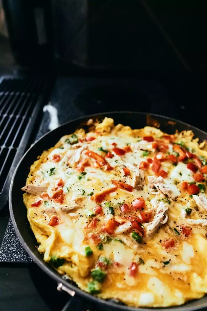 Vegetable Omlette in a pan