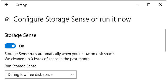Automatic deletion of files in windows 10 by storage sense when the disk runs on low space