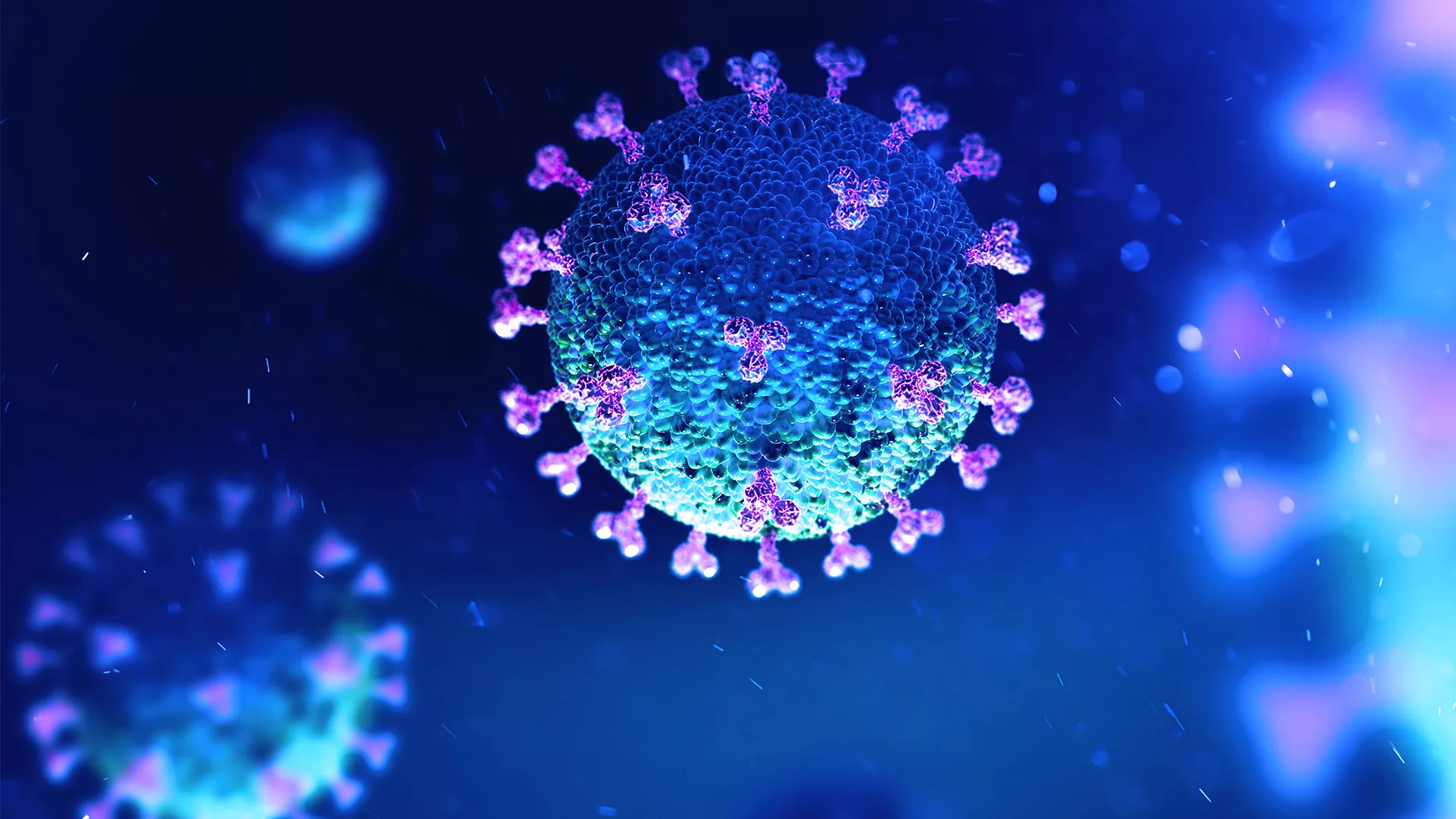 Corona Virus image in Blue Colour