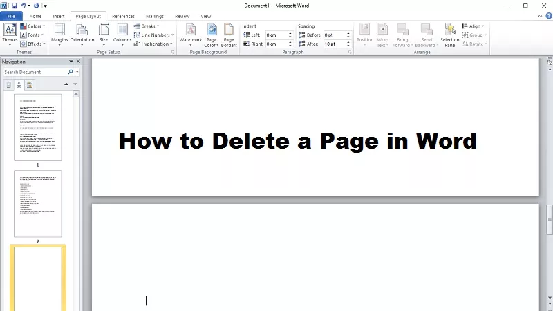 How to Delete a Page in Word