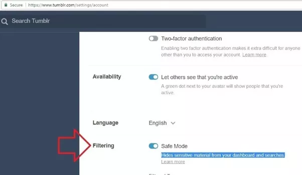  safe mode on Tumblr