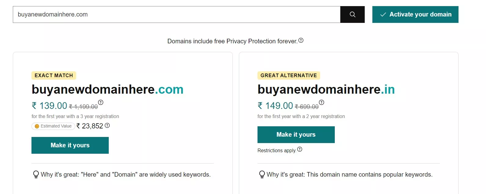 Buy a New Domain